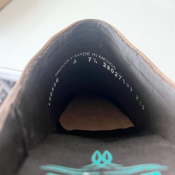 Lane Plain Jane Mule Womens 7.5 Brown Leather Cowboy Boots Short Western Cowgirl - Picture 11 of 13